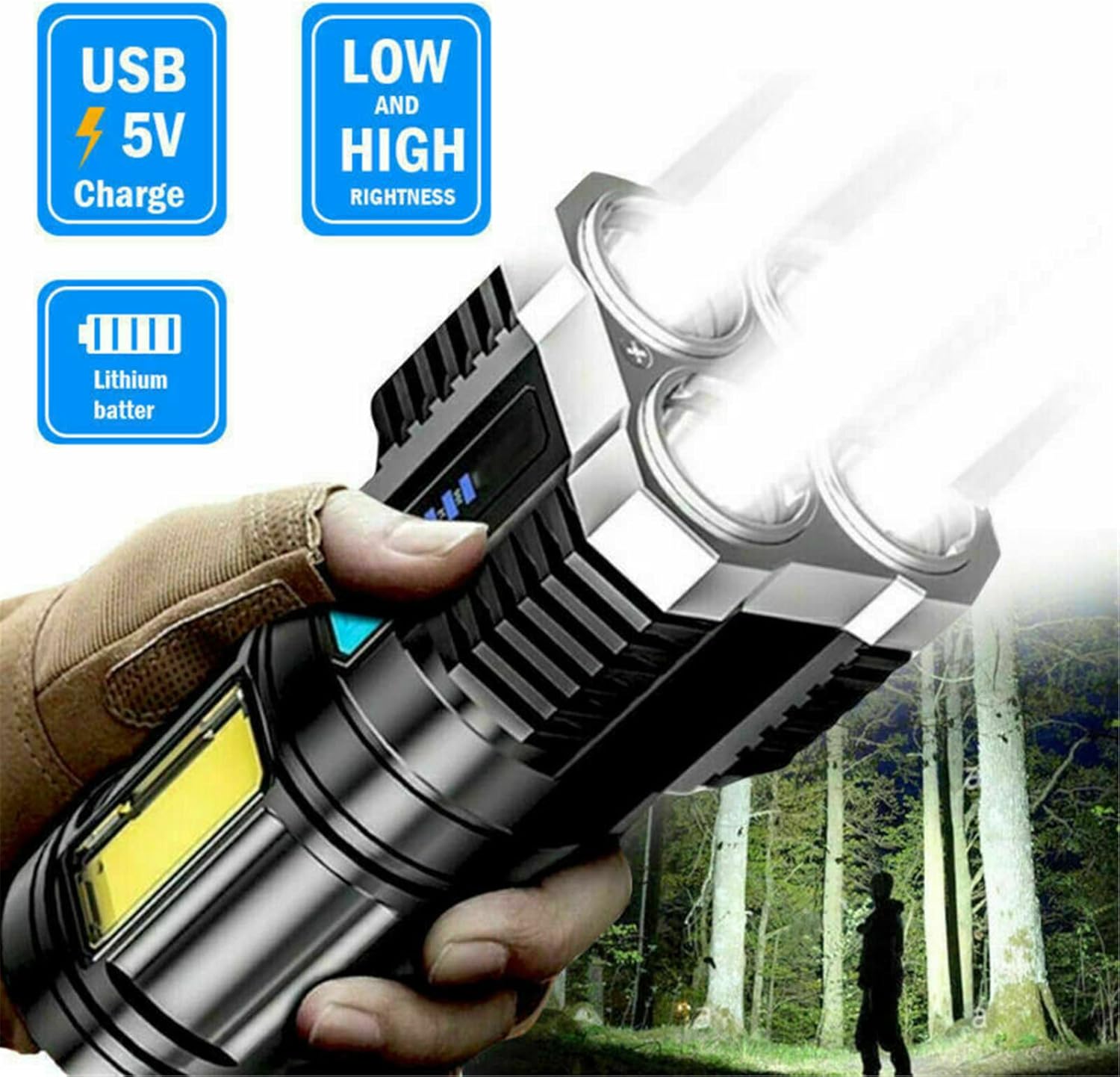 Linterna eléctrica alta luminosidad 4 modos